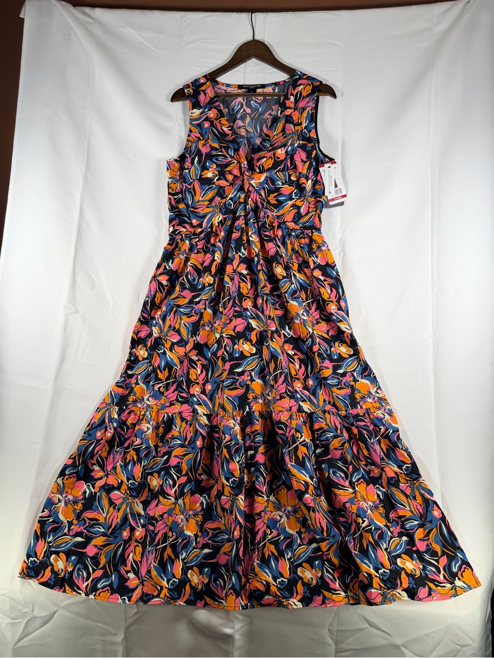 FRENCH CONNECTION Women’s Size XL Dress Maxi Twist Front Style Cotton NWT - Picture 2 of 15